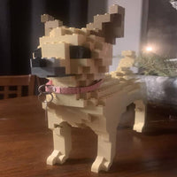 Chihuahua - LARGE - Tan - Chihuahua Building Kit Interlocking Blocks Pet Building Kit