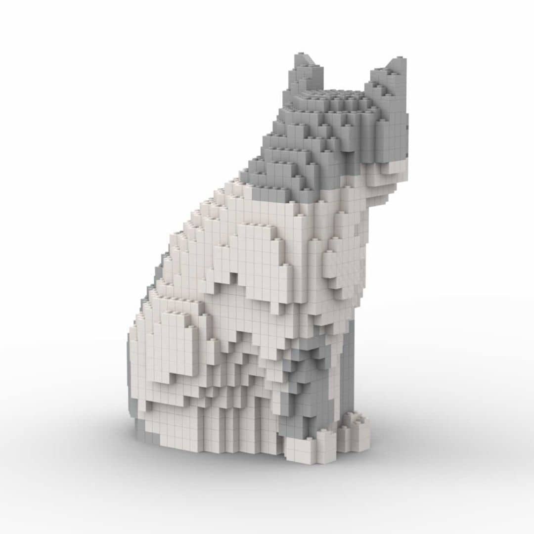 Domestic Short Haired Cat Building Kit Interlocking Blocks Pet Building Kit