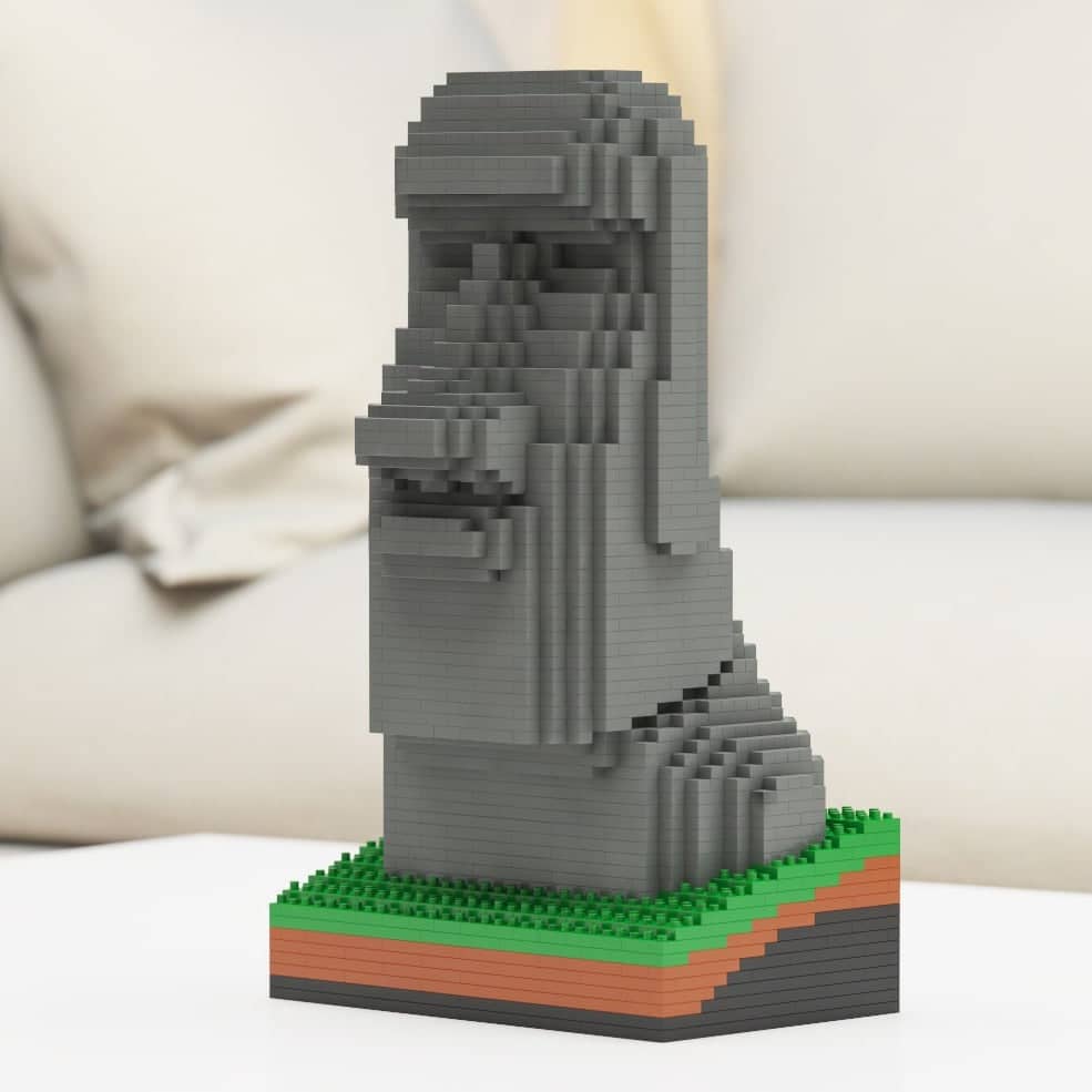 Moai Statue Building Kit Interlocking Blocks Pet Building Kit