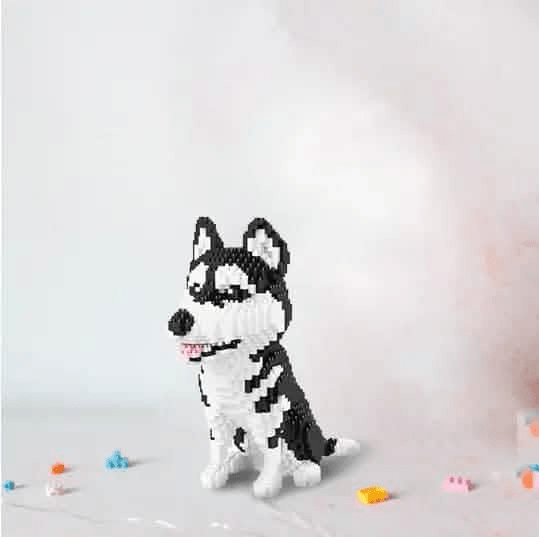 Cartoon Husky - Cartoon Husky Building Kit Doggo Pet Building Kit