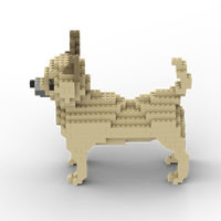 Chihuahua - SMALL - White - Chihuahua Building Kit Interlocking Blocks Pet Building Kit