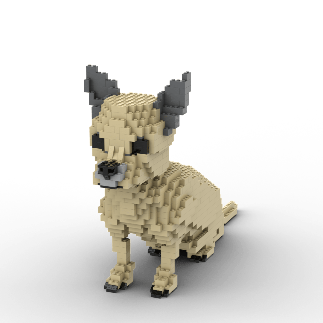 Chihuahua - SMALL - Tan - Chihuahua Building Kit Interlocking Blocks Pet Building Kit