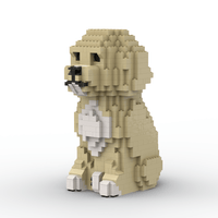 Goldendoodle - MEDIUM - Tan - Goldendoodle Building Kit Interlocking Blocks Pet Building Kit