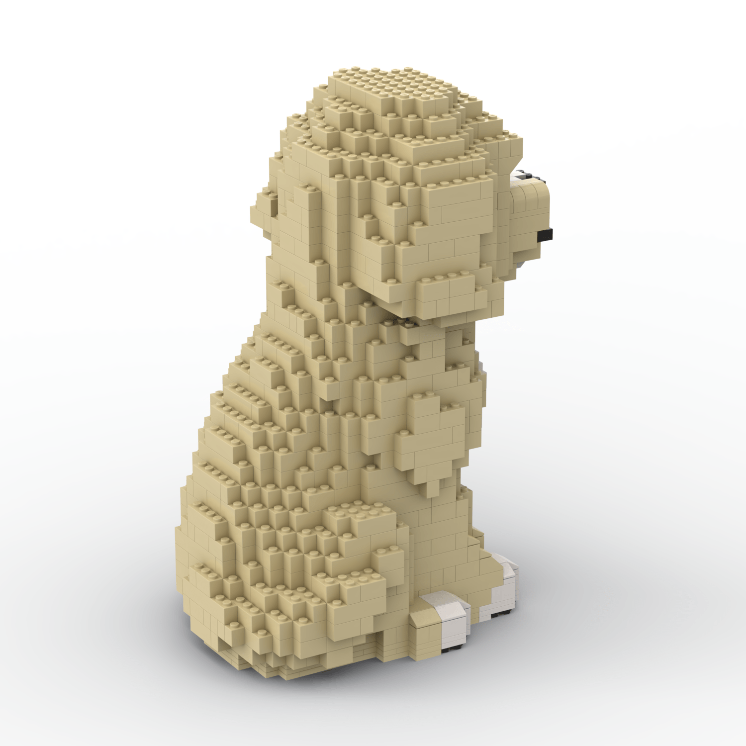 Goldendoodle - LARGE - Tan - Goldendoodle Building Kit Interlocking Blocks Pet Building Kit