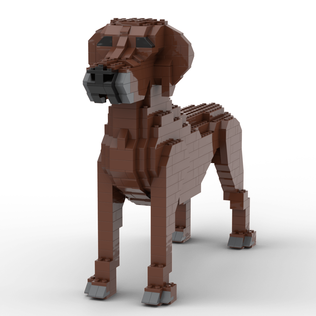 Rhodesian Ridgeback - NORMAL - Brown - Rhodesian Ridgeback Building Kit Interlocking Blocks Pet Building Kit