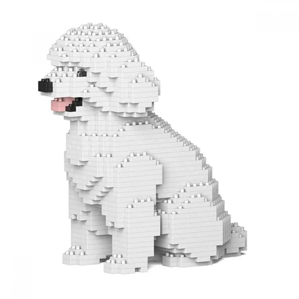 Toy Poodle - White - Sitting - NORMAL - Toy Poodle Building Kit Interlocking Blocks Pet Building Kit