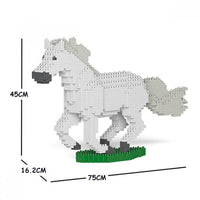Horse - LARGE - Posing - Black - Horse Building Kit Interlocking Blocks Pet Building Kit