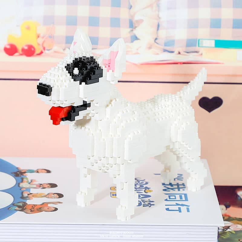 Realistic English Bull Terrier Building Kit Doggo Pet Building Kit
