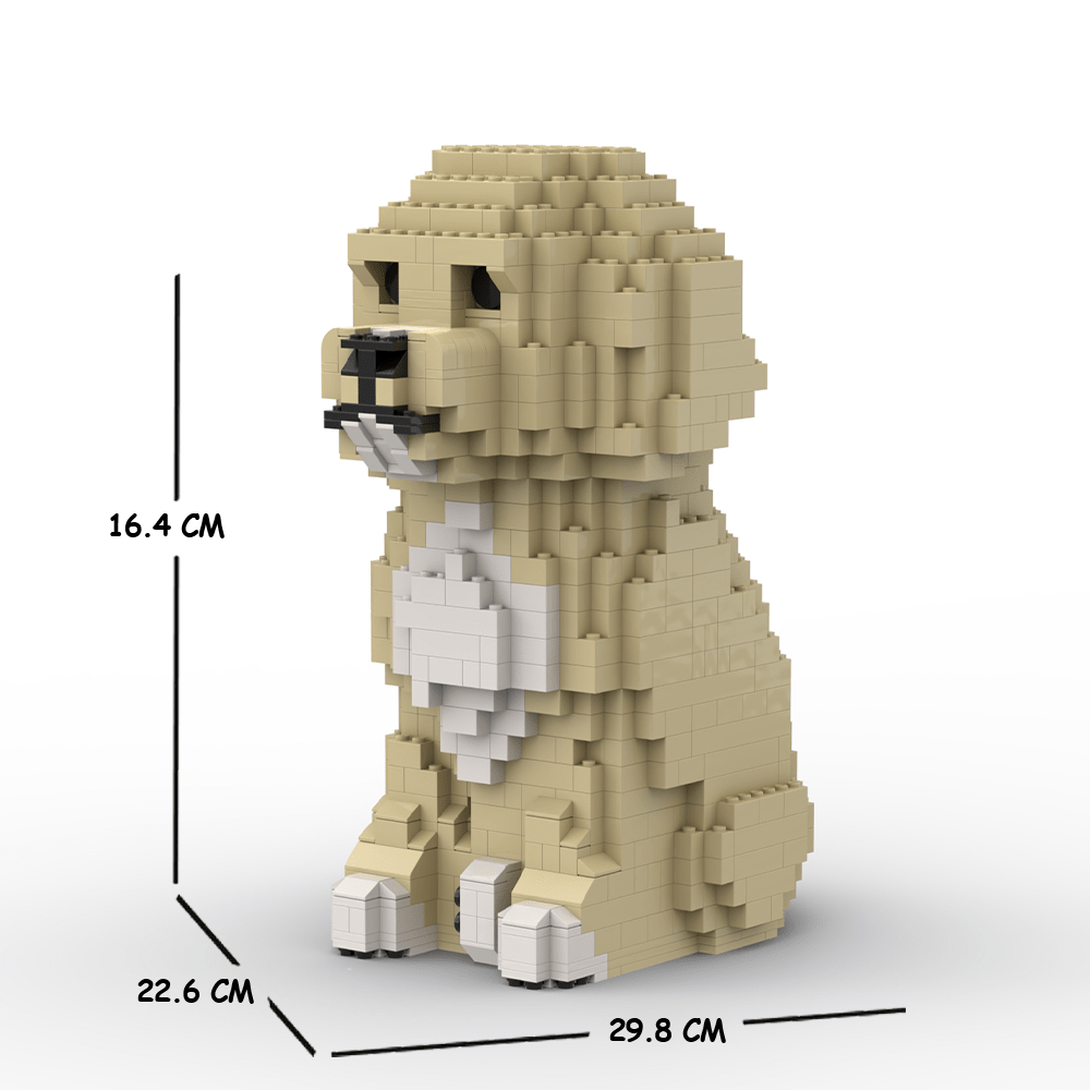 Goldendoodle - MEDIUM - Tan - Goldendoodle Building Kit Interlocking Blocks Pet Building Kit