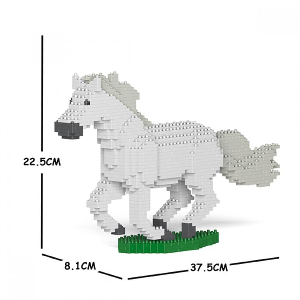 Horse - LARGE - Posing - Black - Horse Building Kit Interlocking Blocks Pet Building Kit