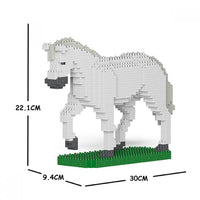 Horse - LARGE - Posing - Black - Horse Building Kit Interlocking Blocks Pet Building Kit