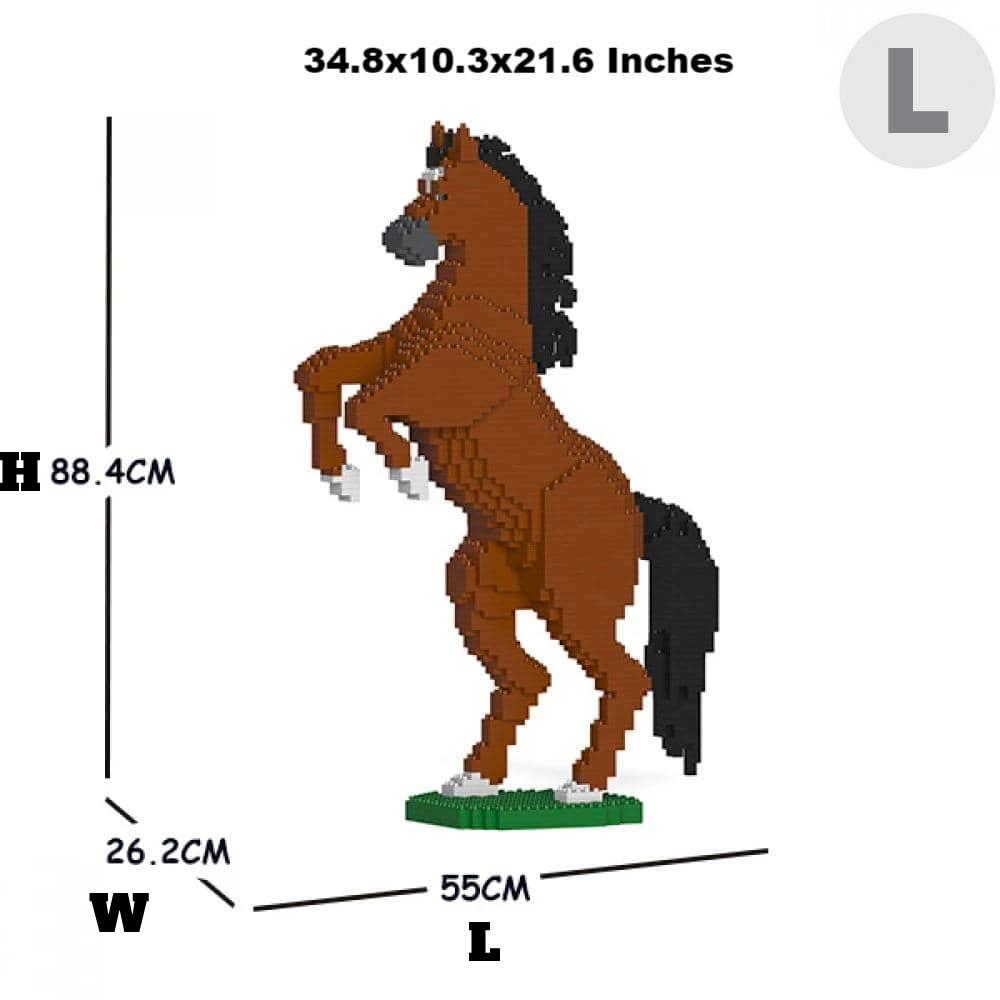 Horse - LARGE - Walking - Brown - Horse Building Kit Interlocking Blocks Pet Building Kit