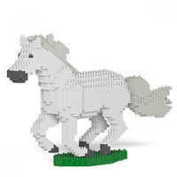 Horse - LARGE - Running - White - Horse Building Kit Interlocking Blocks Pet Building Kit