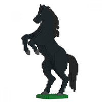 Horse - LARGE - Walking - Black - Horse Building Kit Interlocking Blocks Pet Building Kit