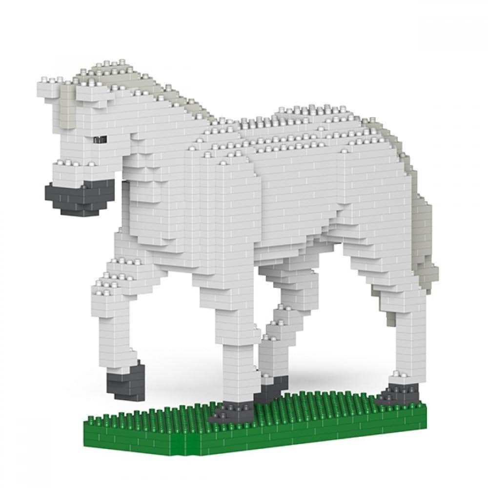 Horse - LARGE - Walking - White - Horse Building Kit Interlocking Blocks Pet Building Kit