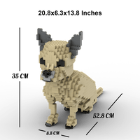 Chihuahua - LARGE - Tan - Chihuahua Building Kit Interlocking Blocks Pet Building Kit