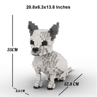 Chihuahua - LARGE - White - Chihuahua Building Kit Interlocking Blocks Pet Building Kit