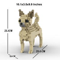 Chihuahua - SMALL - White - Chihuahua Building Kit Interlocking Blocks Pet Building Kit