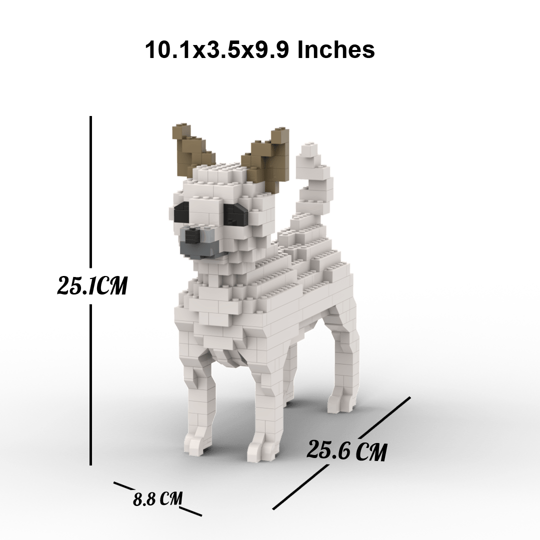 Chihuahua - SMALL - White - Chihuahua Building Kit Interlocking Blocks Pet Building Kit