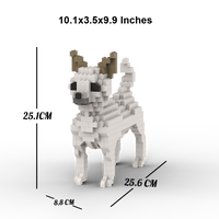 Chihuahua - SMALL - White - Chihuahua Building Kit Interlocking Blocks Pet Building Kit