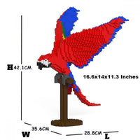 Macaw - Scarlet - Macaw Building Kit Interlocking Blocks Pet Building Kit