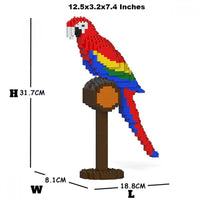 Macaw - Scarlet - Macaw Building Kit Interlocking Blocks Pet Building Kit