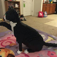 Tuxedo Cat Building Kit Interlocking Blocks Pet Building Kit