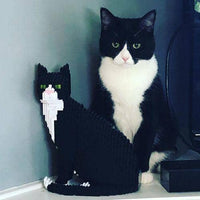Tuxedo Cat Building Kit Interlocking Blocks Pet Building Kit