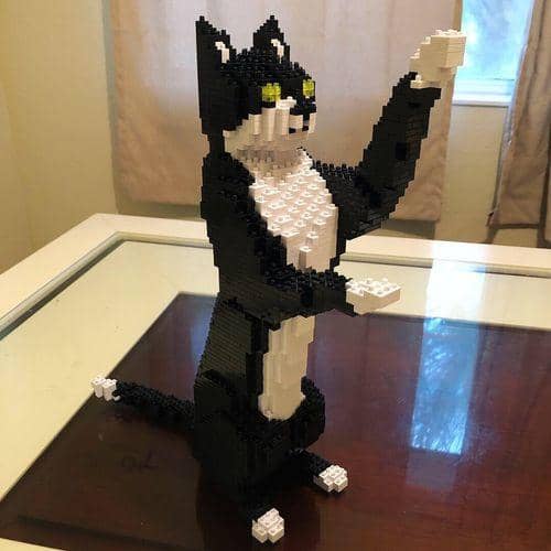 Tuxedo Cat Building Kit Interlocking Blocks Pet Building Kit