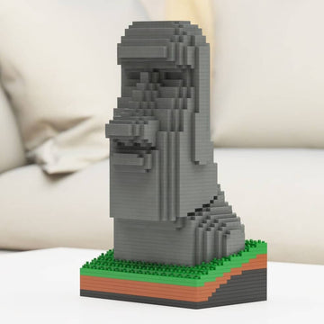 Moai Statue Building Kit Interlocking Blocks Pet Building Kit