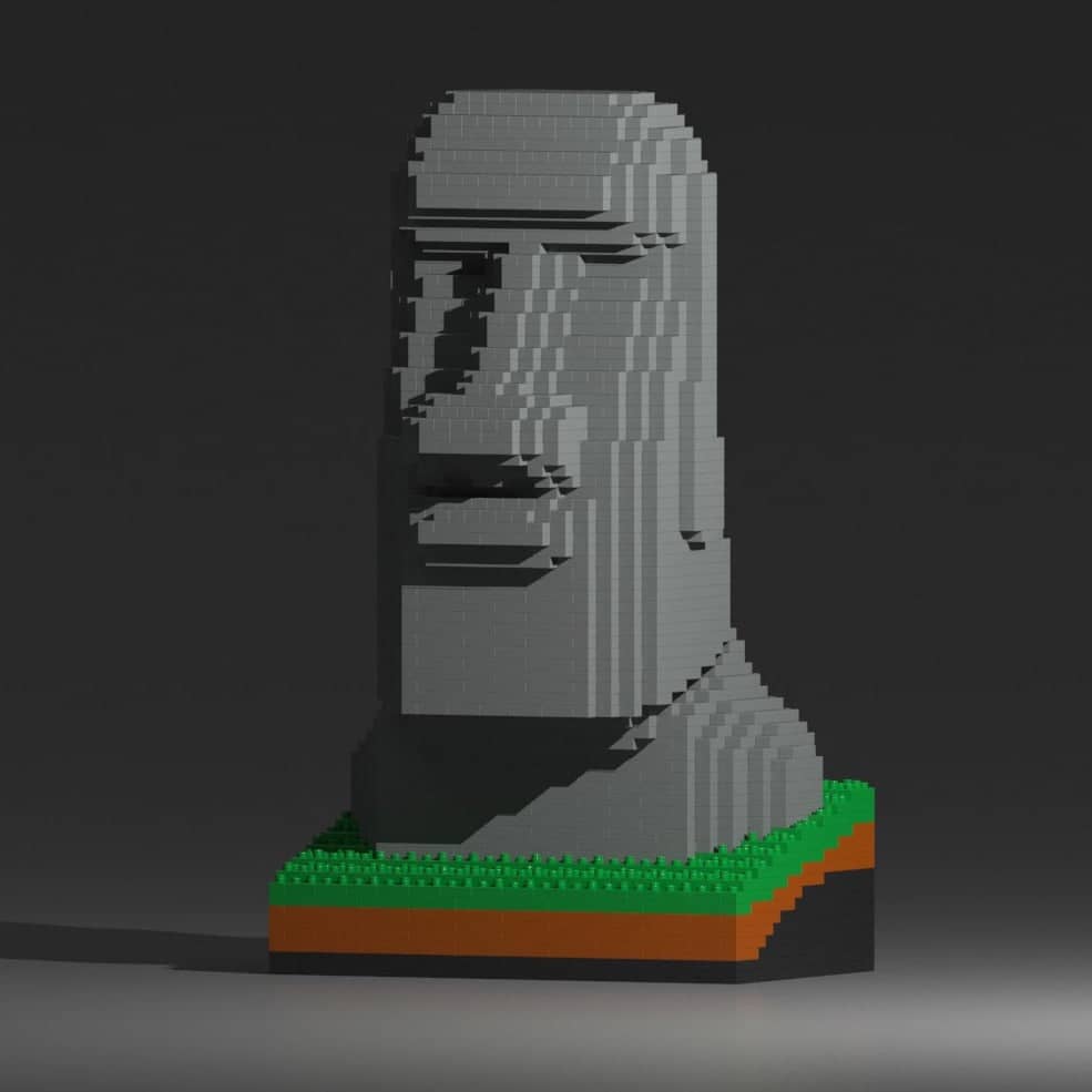 Moai Statue Building Kit Interlocking Blocks Pet Building Kit