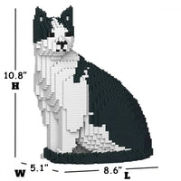 Black & White Cat Building Kit Interlocking Blocks Pet Building Kit