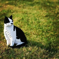 Black & White Cat Building Kit Interlocking Blocks Pet Building Kit