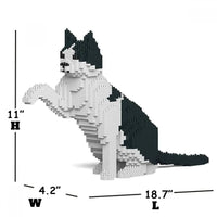 Black & White Cat Building Kit Interlocking Blocks Pet Building Kit