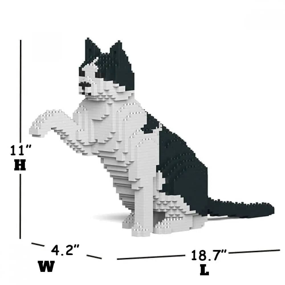 Black & White Cat Building Kit Interlocking Blocks Pet Building Kit