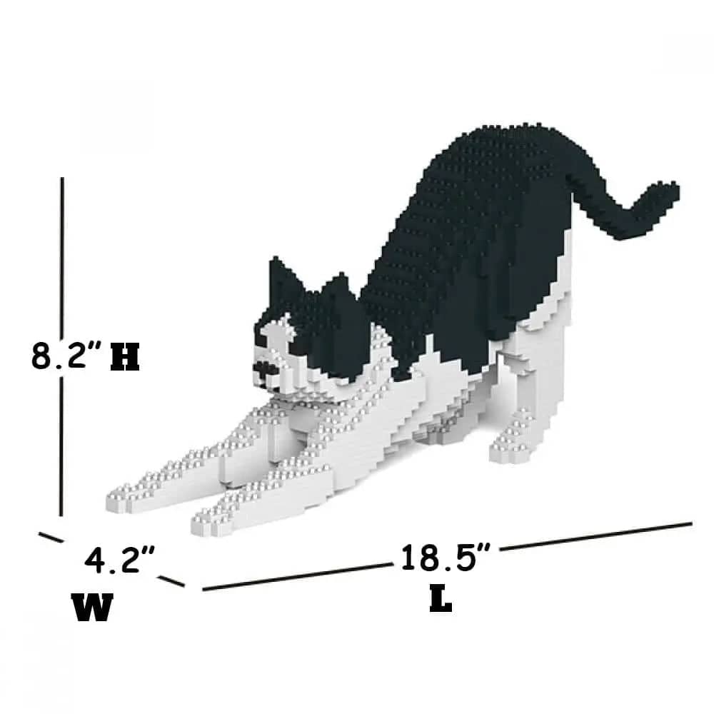 Black & White Cat Building Kit Interlocking Blocks Pet Building Kit