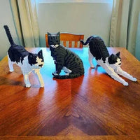 Black & White Cat Building Kit Interlocking Blocks Pet Building Kit