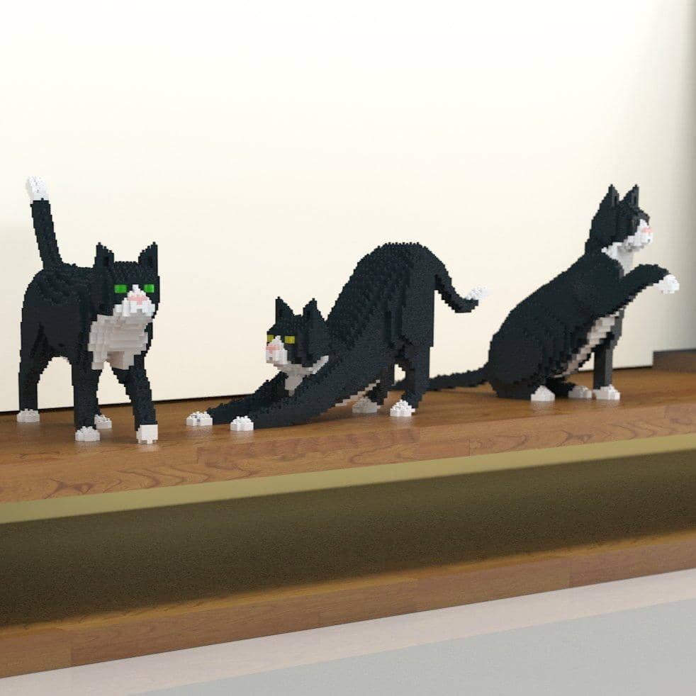 Tuxedo Cat Building Kit Interlocking Blocks Pet Building Kit
