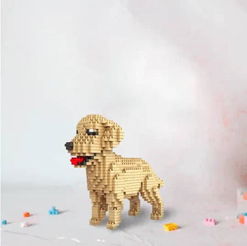 Cartoon Golden Retriever Building Kit Doggo Pet Building Kit