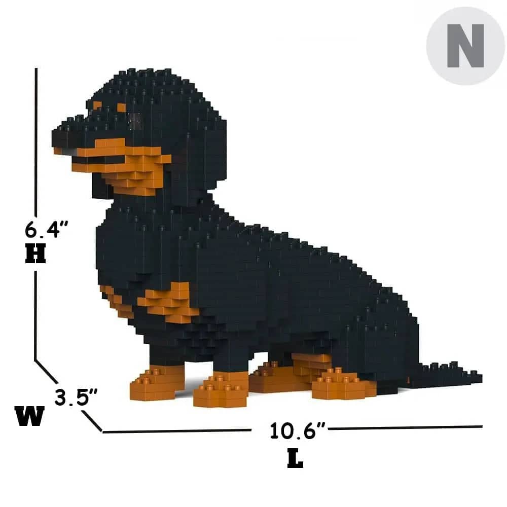 Very Goods  Black and Brown Lego Dachshund Parts & Instructions Kit -  Constructibles