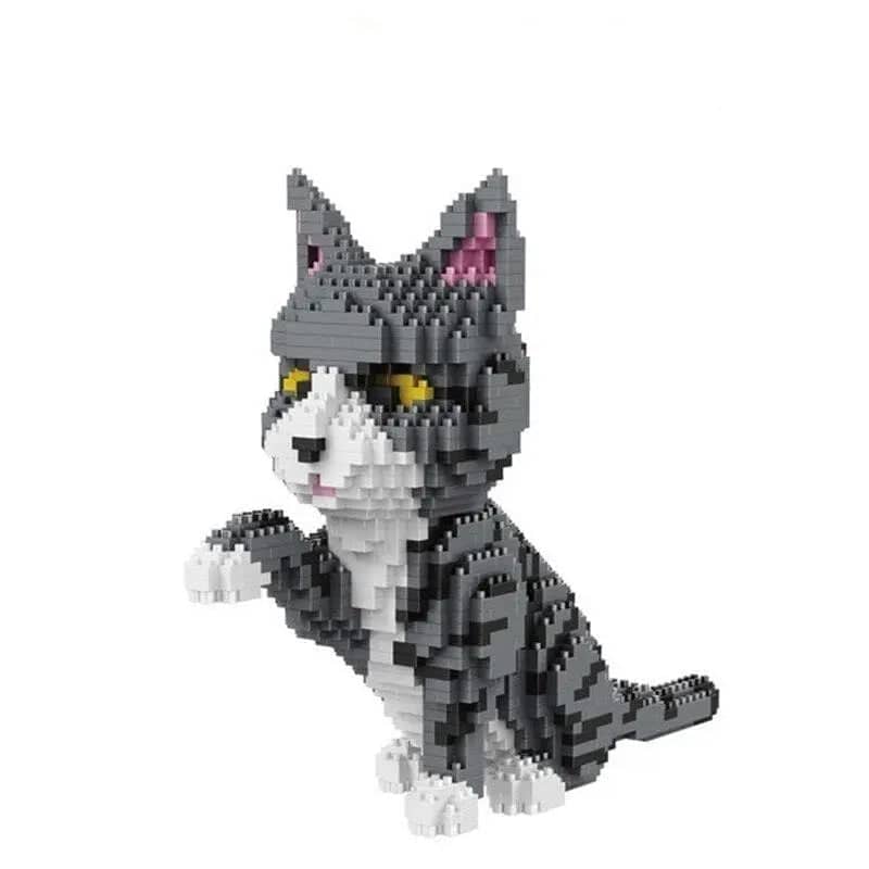 Fluffy The Cat Building Kit Interlocking Blocks Pet Building Kit