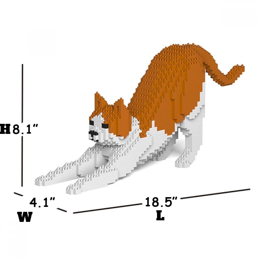 Orange & White Cat Building Kit Interlocking Blocks Pet Building Kit