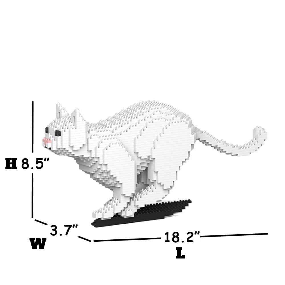 White Cats Building Kit Interlocking Blocks Pet Building Kit