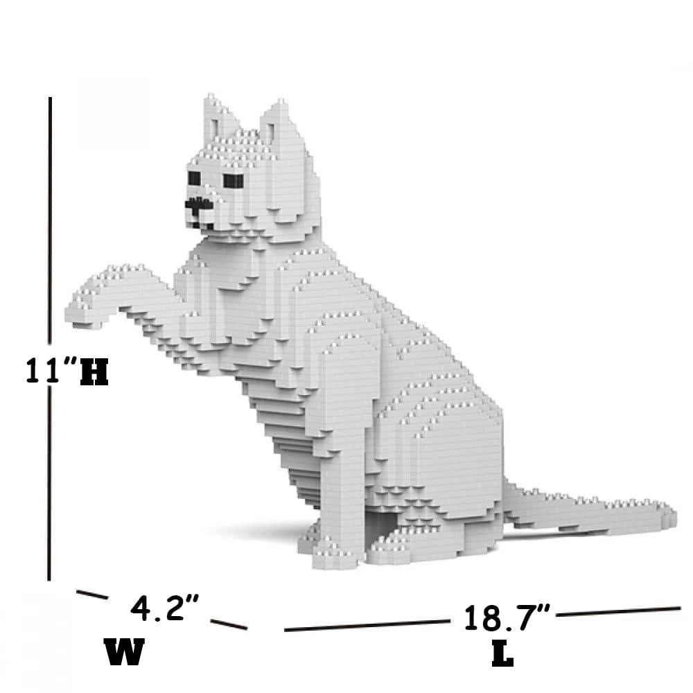 White Cats Building Kit Interlocking Blocks Pet Building Kit