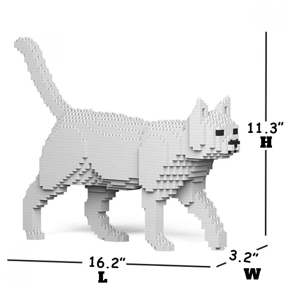 White Cats Building Kit Interlocking Blocks Pet Building Kit