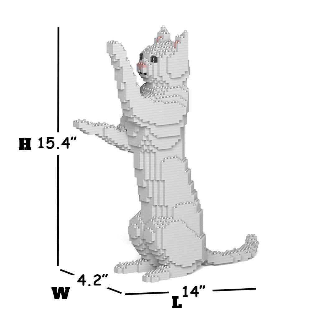 White Cats Building Kit Interlocking Blocks Pet Building Kit