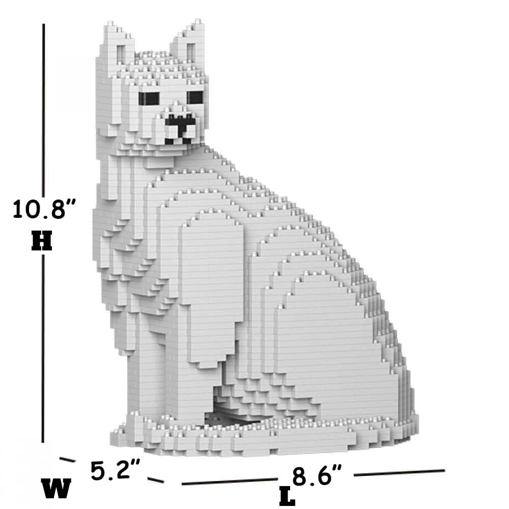 White Cats Building Kit Interlocking Blocks Pet Building Kit
