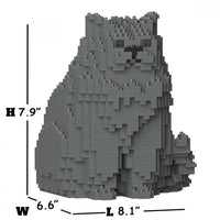 Persian Cat Building Kit Interlocking Blocks Pet Building Kit
