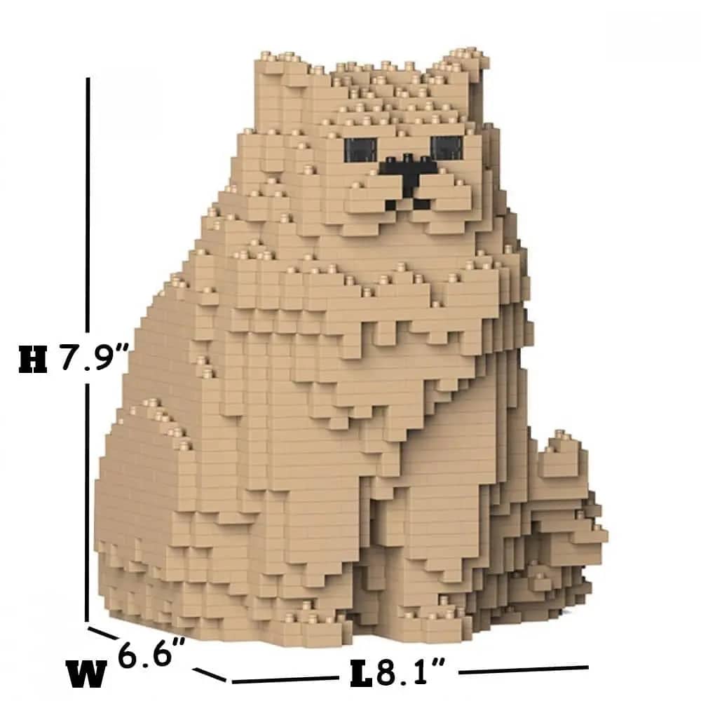 Persian Cat Building Kit Interlocking Blocks Pet Building Kit