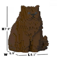 Persian Cat Building Kit Interlocking Blocks Pet Building Kit